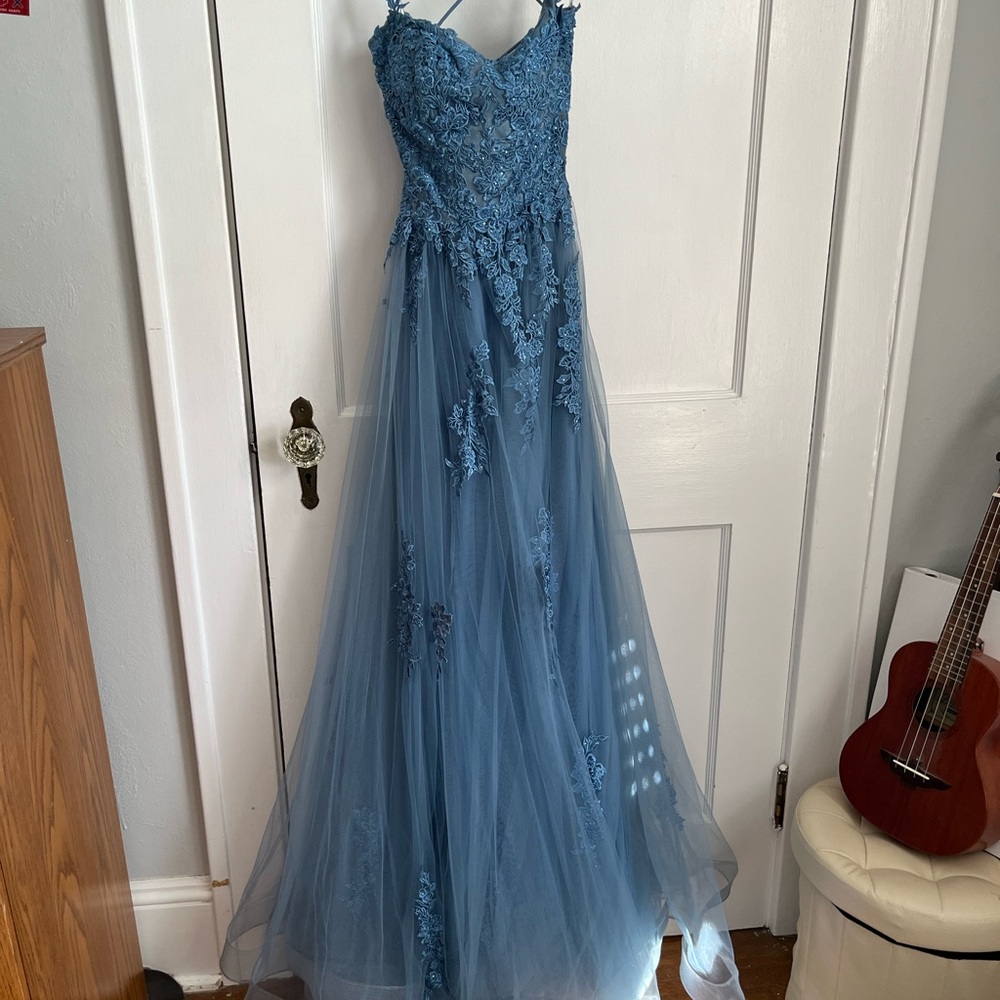 Beautiful Blue Prom Dress by Bliss Gowns - Picture 4 of 15